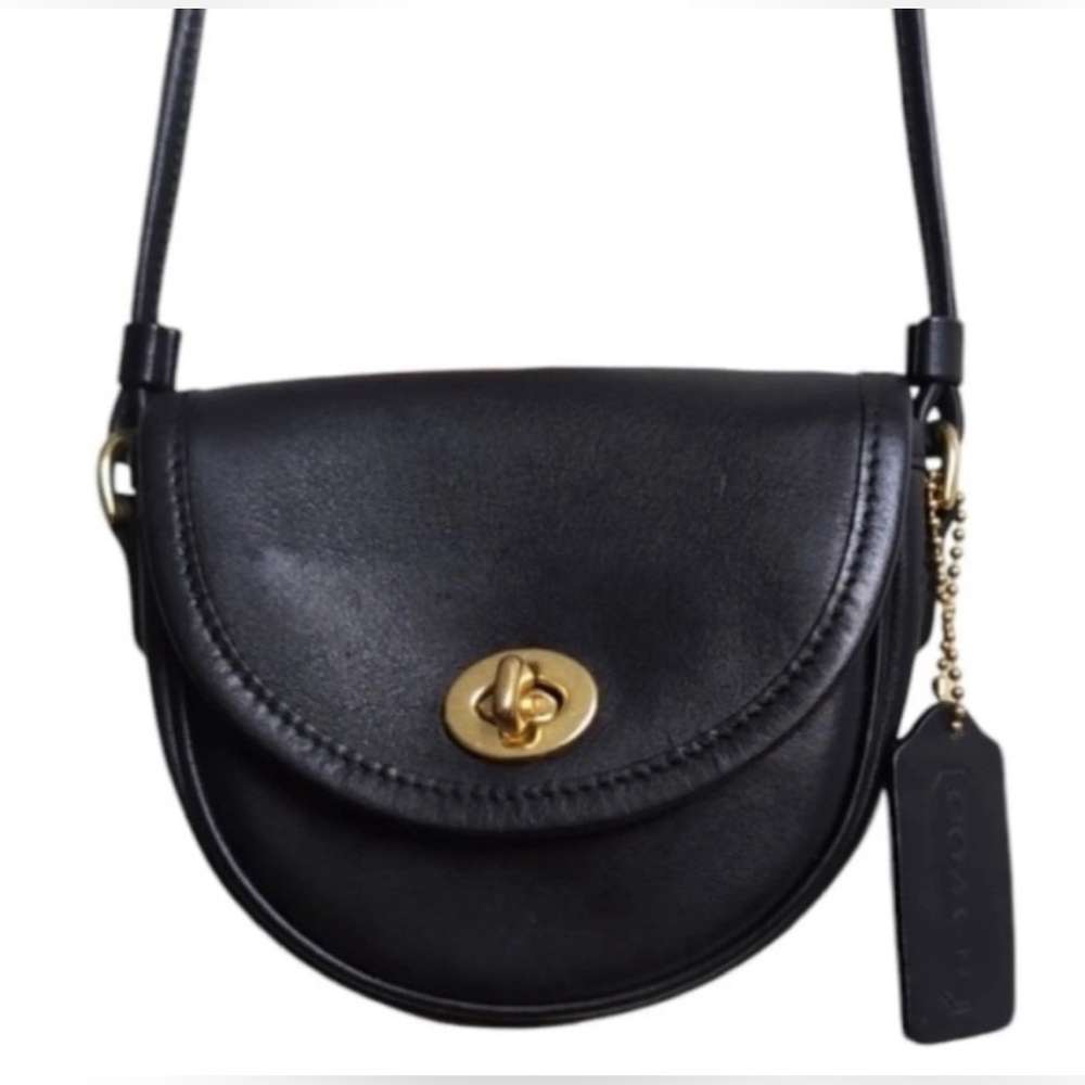 Rare Coach Black mini
Watson Crossbody Bag with Gold Accents